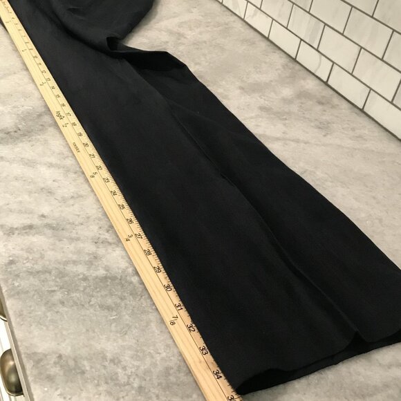 New J Crew Linen Pants Womens Tall 4 Black Wide Leg Trouser Business Formal - Picture 8 of 9